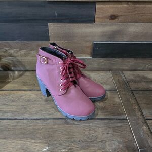 Women's Burgundy Ankle Boots